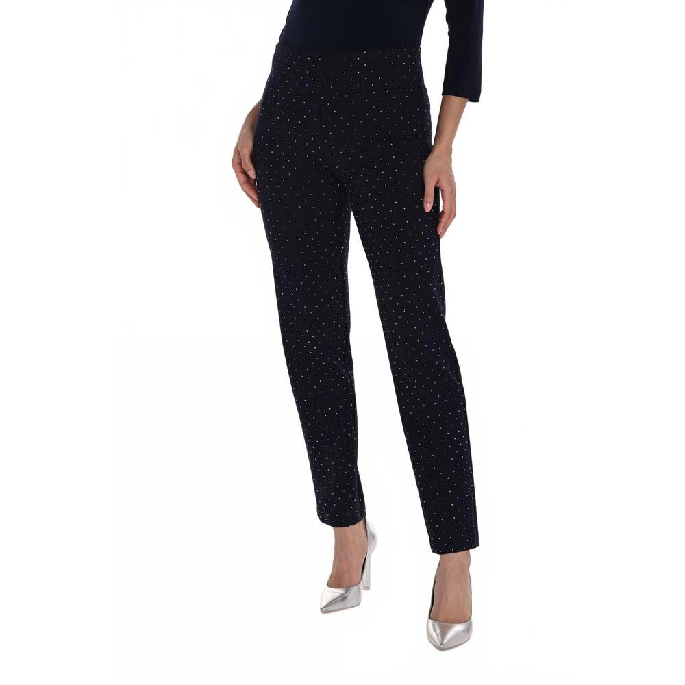 NEW FRANK LYMAN knit ankle length pants in navy